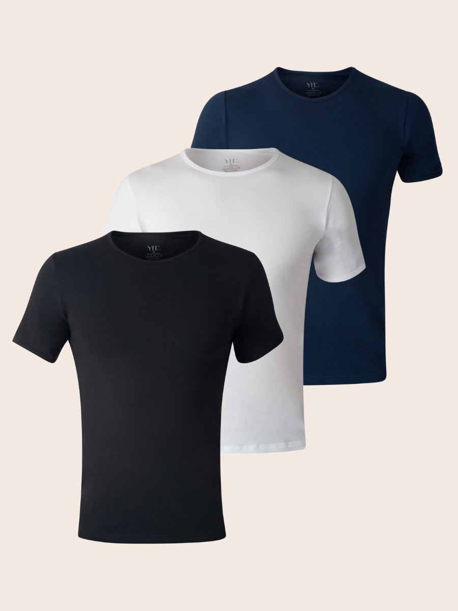 Pack Kamakura de 3 t-shirts col rond homme en coton YIT
