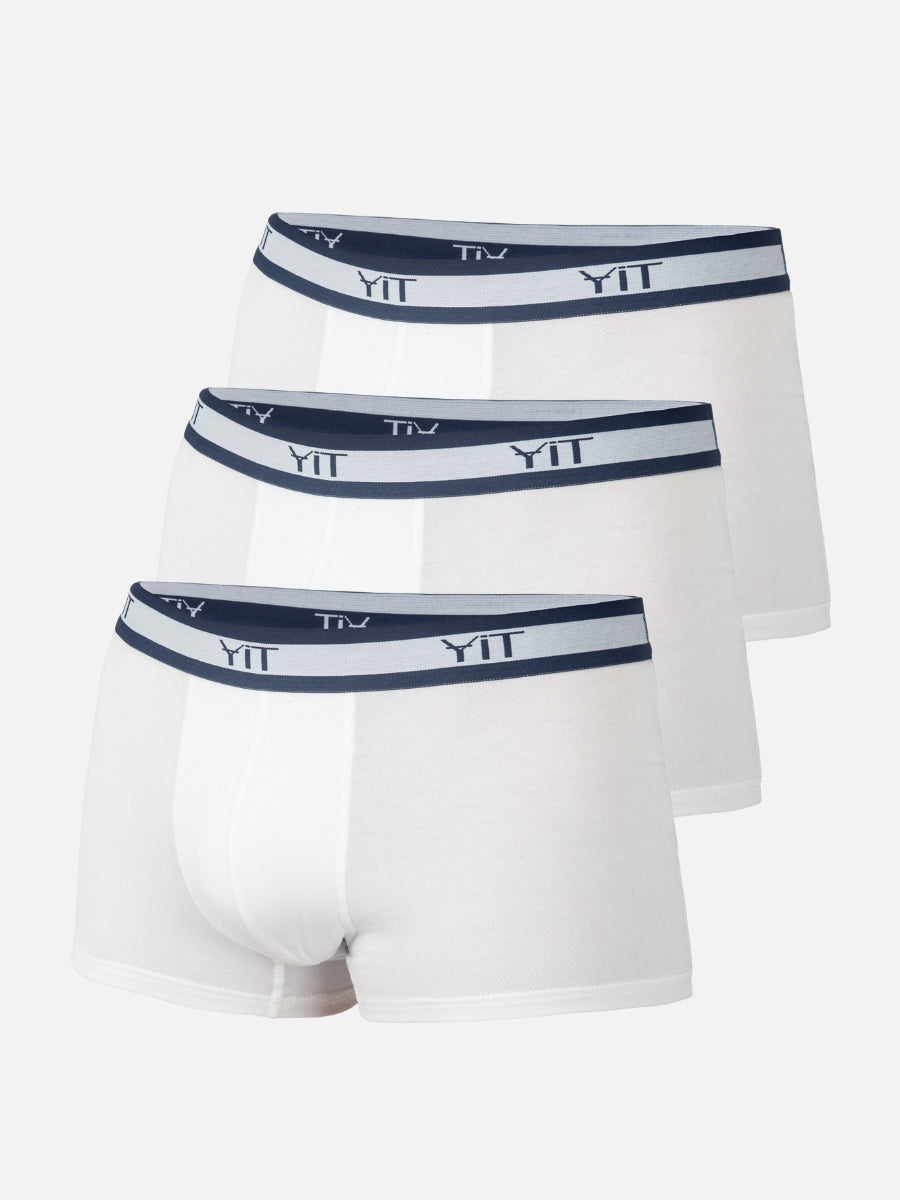 Pack de 3 boxers blancs homme en coton YIT
