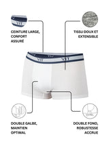 Pack 3 Boxers Blanc Homme en Coton