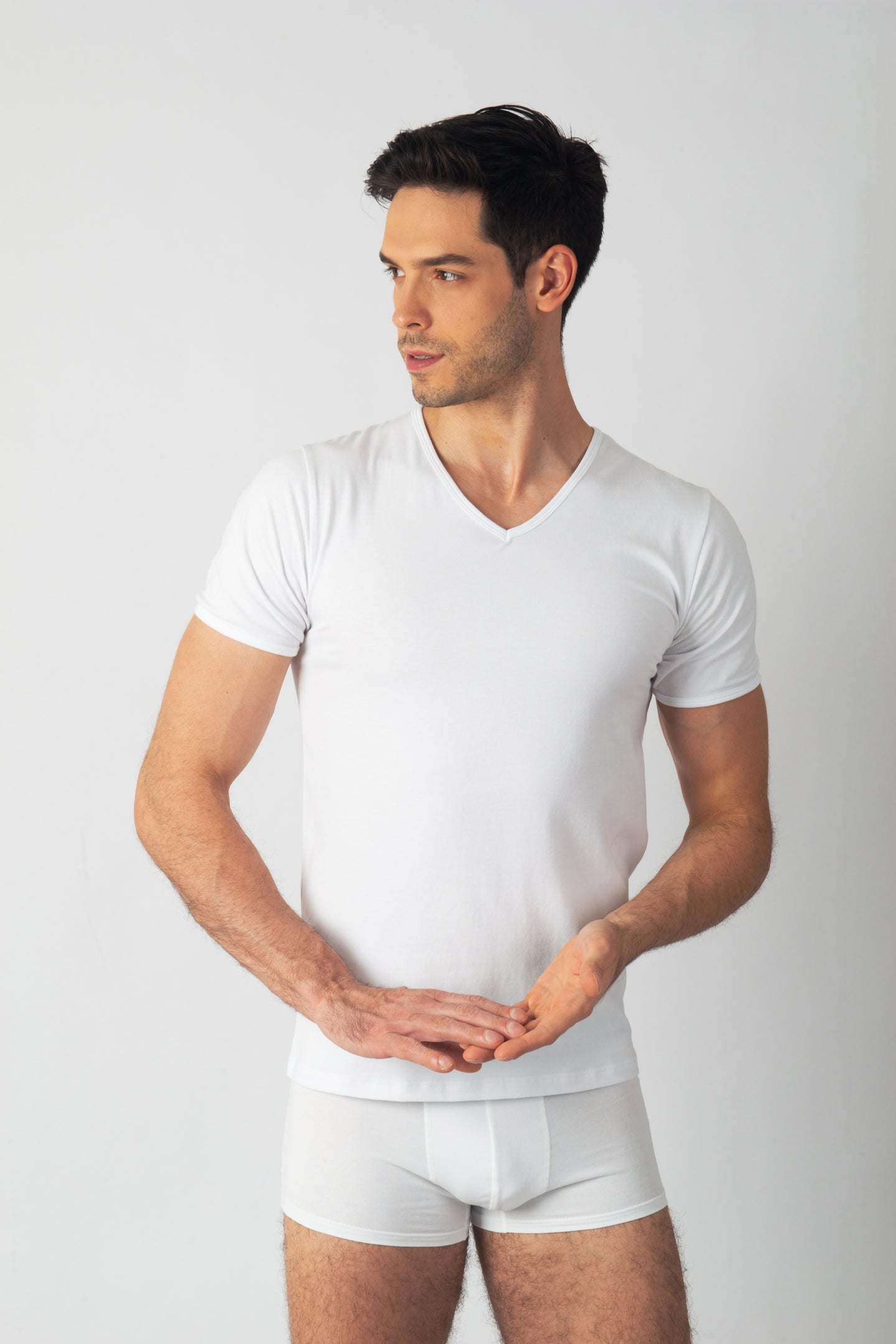 Pack Shirakawa de 3 T-shirts Col V Homme en Coton