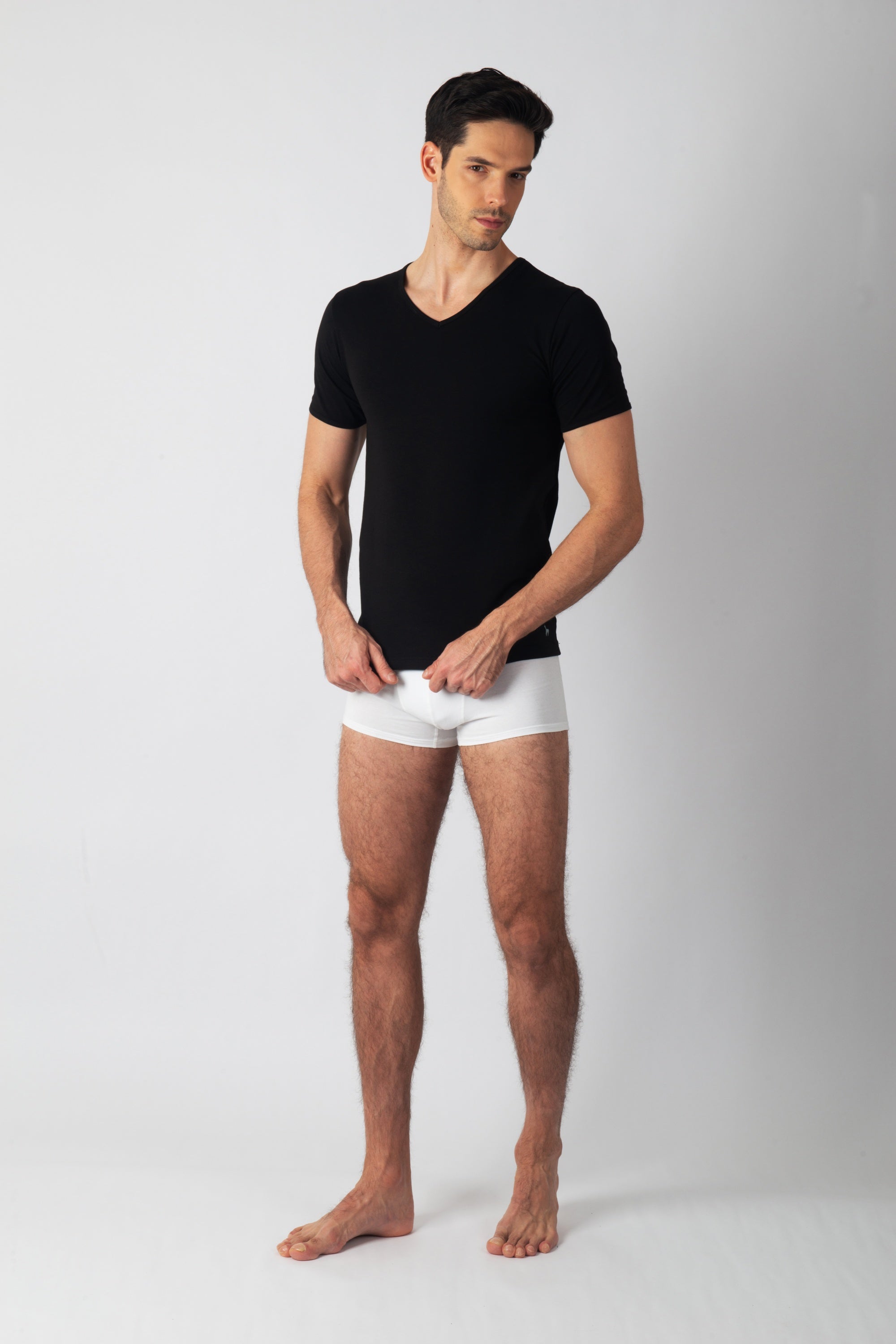 Pack Matsumoto de 3 T-shirts Col V Homme en Coton