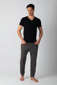 Pack 3 T-shirts Col V Noir Homme en Coton