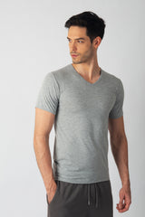 Pack 3 T-shirts Col V Gris Homme en Coton