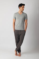 Pack 3 T-shirts Col V Gris Homme en Coton