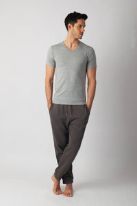 Pack 3 T-shirts Col V Gris Homme en Coton