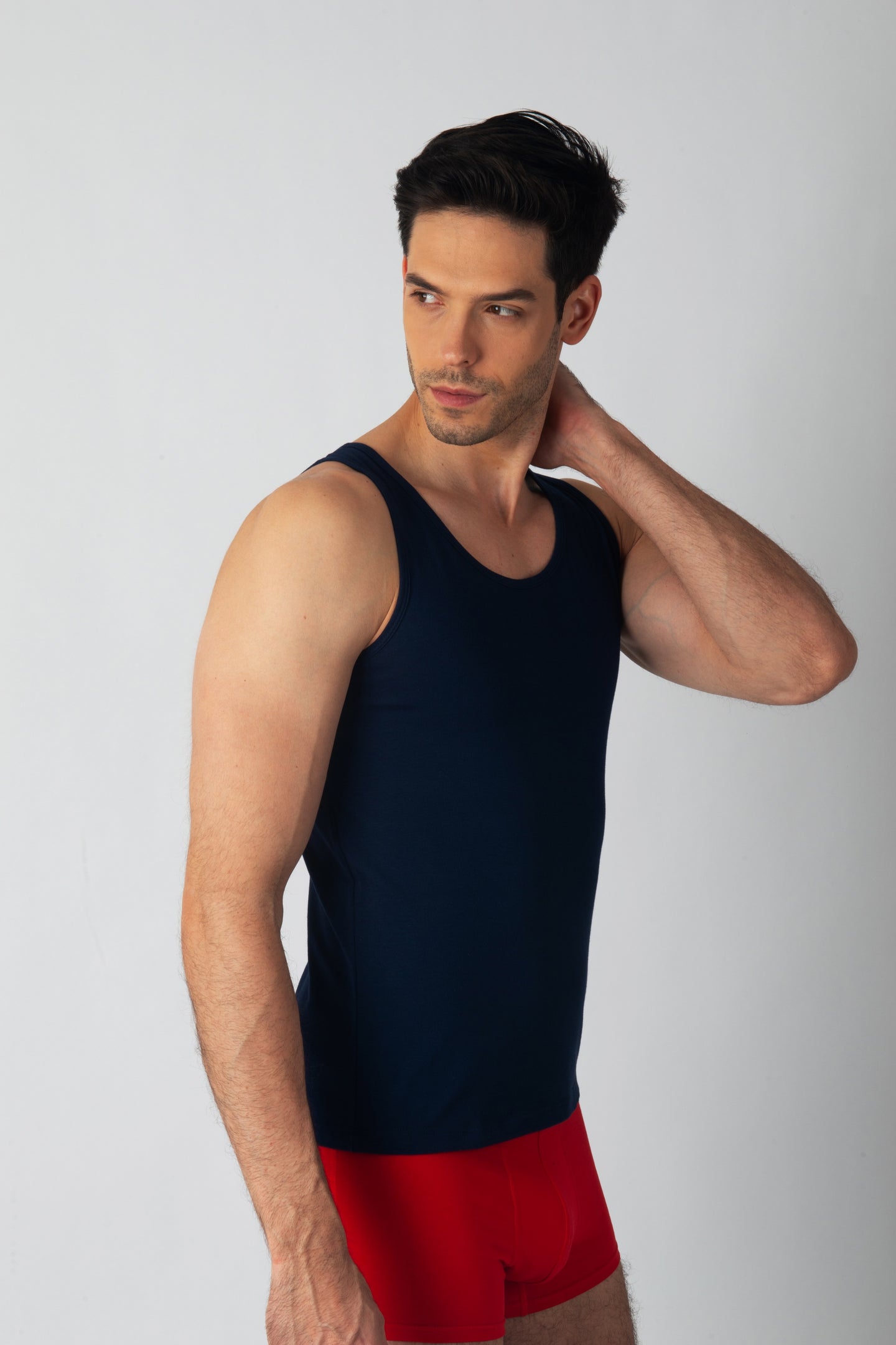 Pack Débardeur Bleu Marine – 3 Débardeur Homme en Coton