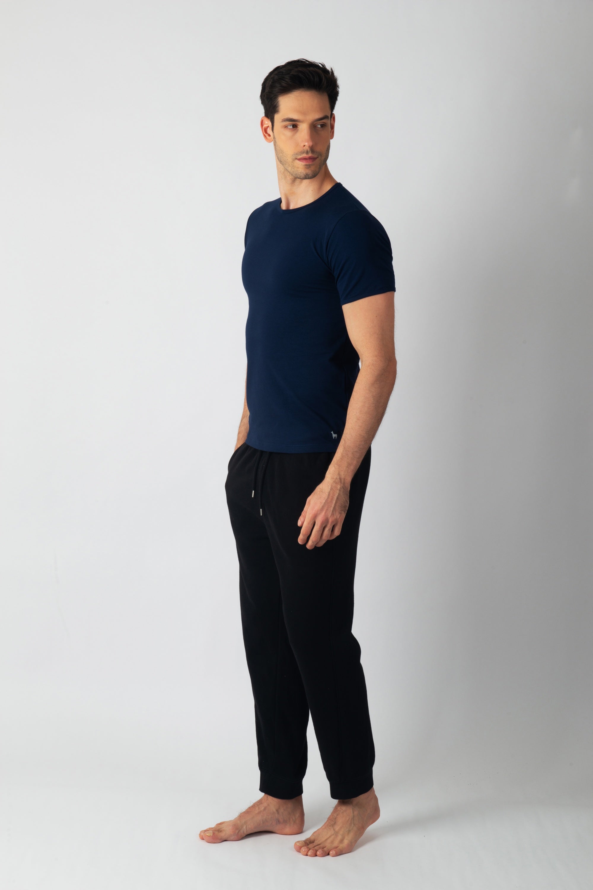 Pack 3 T-shirts Col Rond Bleu Marine Homme en Coton