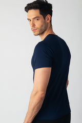 Pack 3 T-shirts Col Rond Bleu Marine Homme en Coton