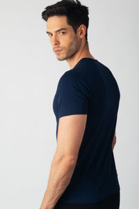 Pack 3 T-shirts Col Rond Bleu Marine Homme en Coton