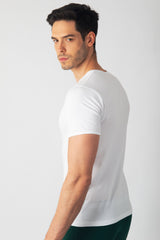 Pack 3 T-shirts Col Rond Blanc Homme en Coton