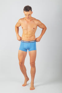 Pack Osaka – 3 Boxers Homme en Coton (Gris Claire, Bleu Ciel, Noir)