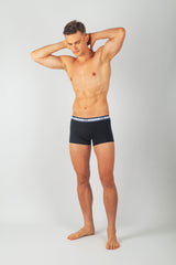 Pack Osaka – 3 Boxers Homme en Coton (Gris Claire, Bleu Ciel, Noir)