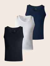 Pack Miyazaki de 3 Débardeur en Coton (Bleu Marine, Blanc, Noir)