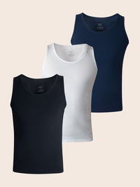 Pack Miyazaki de 3 Débardeur en Coton (Bleu Marine, Blanc, Noir)