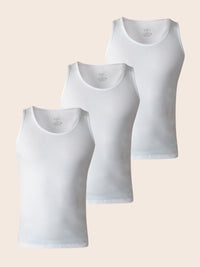 Pack Débardeur Blanc – 3 Débardeur Homme en Coton
