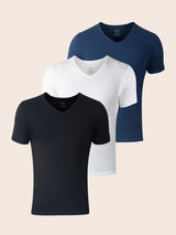Pack Matsumoto de 3 T-shirts Col V Homme en Coton