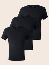 Pack 3 T-shirts Col Rond Noir Homme en Coton