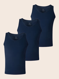 Pack Débardeur Bleu Marine – 3 Débardeur Homme en Coton