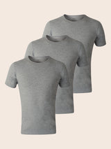 Pack 3 T-shirts Col Rond Gris Homme en Coton