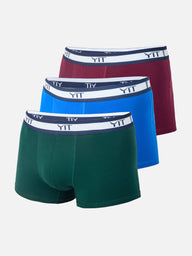 Pack Kyoto – 3 Boxers Homme en Coton (Bordeaux, Bleu, Vert)